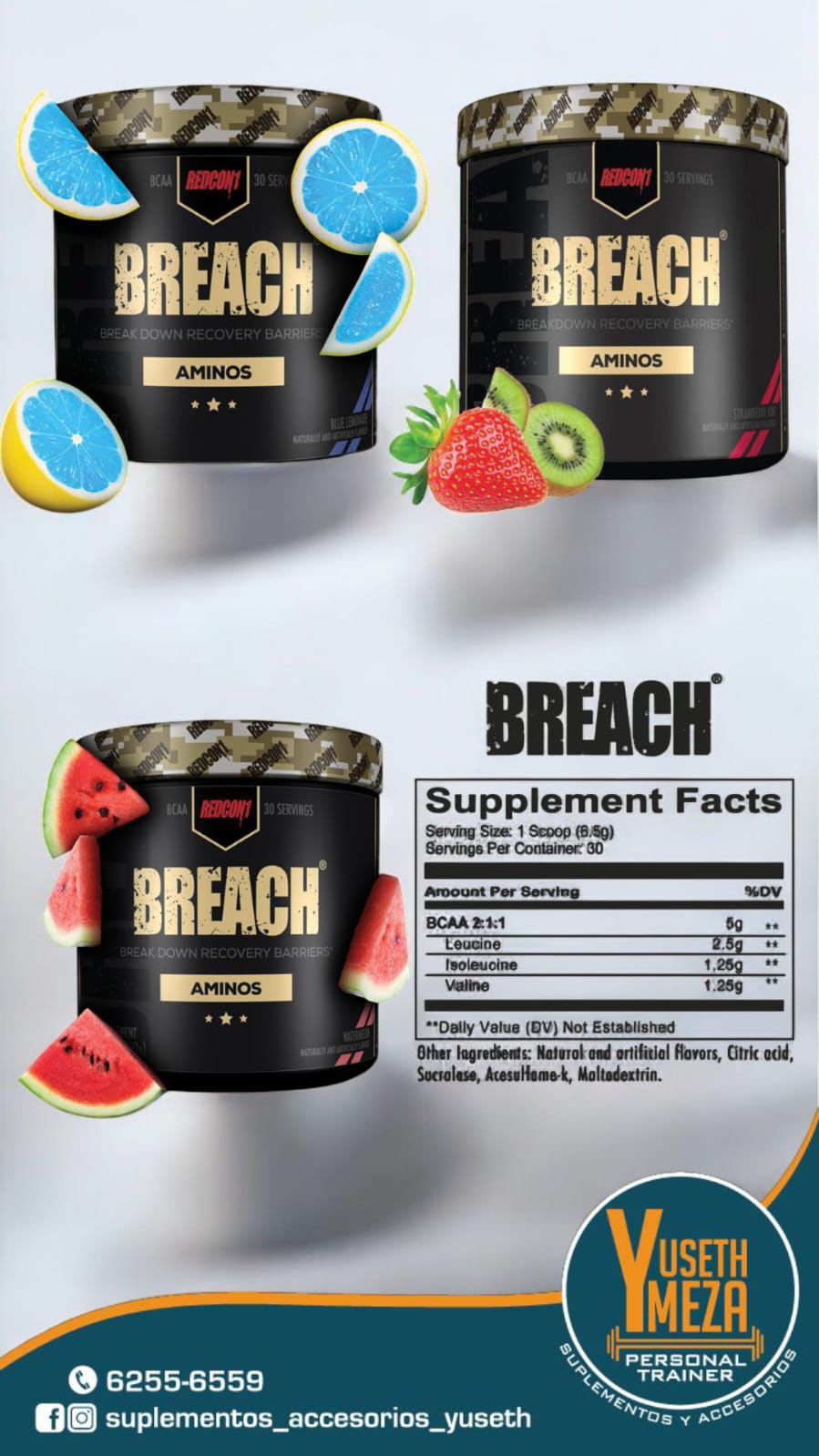 REDCON BCAA BREACH ENERGY AMINOS DE CADENA RAMIFICADA / 30 SERV