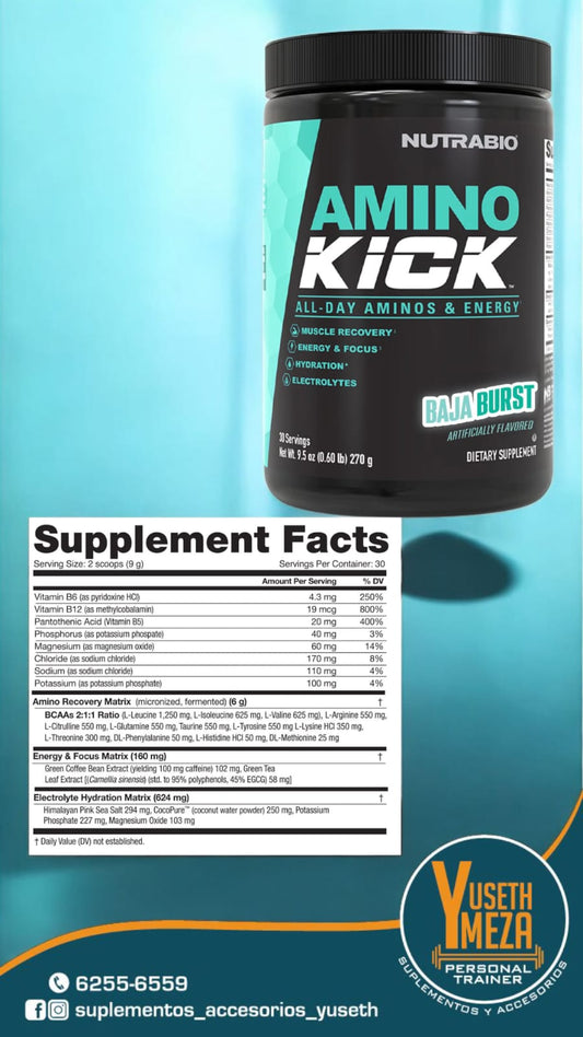 NUTRABIO AMINO KICK / BAJA BURST / 30 SERV