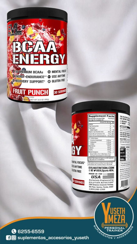 EVL BCAA ENERGY / FRUIT PUNCH / 30 SERV