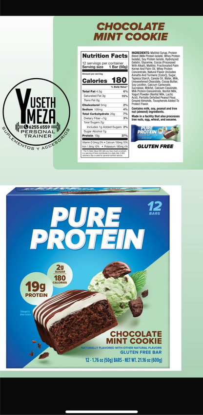 Pure Protein/ Bar/ CHOCOLATE MINT
COOKIE PROTEIN BAR