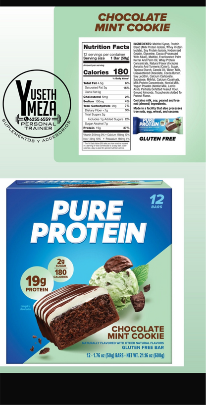 Pure Protein/ Bar/ CHOCOLATE MINT
COOKIE PROTEIN BAR