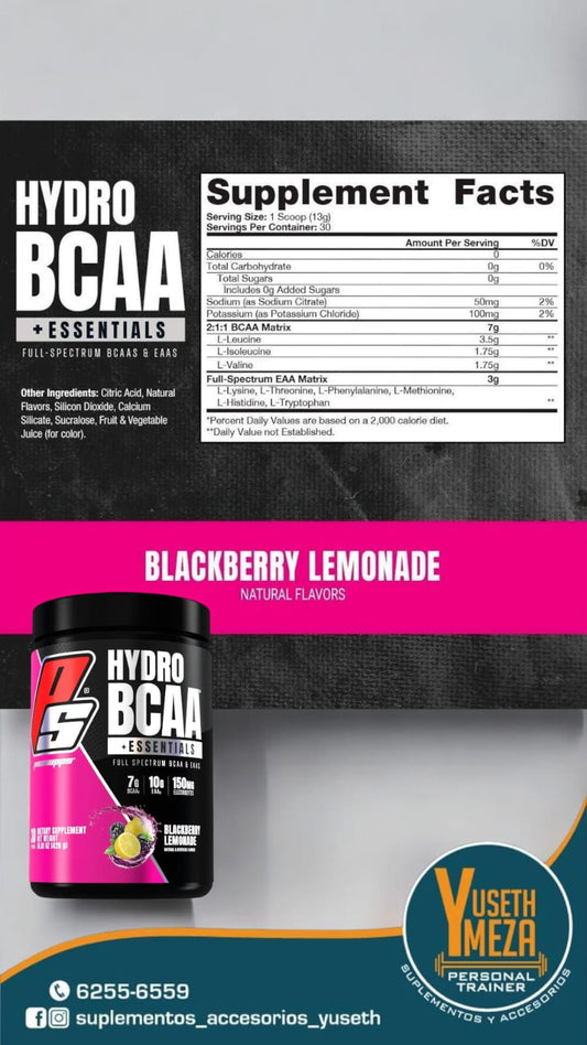 PROSUPPS HYDROBCAA PLUS ESSENTIALS / BLACKBERRY LEMONADE / 30 SER