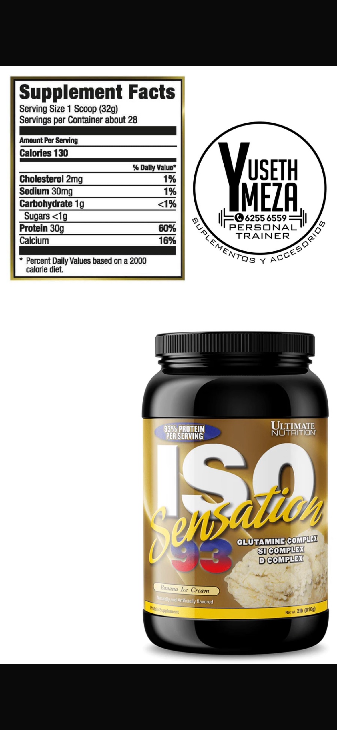 Ultímate Nutrion/ Iso Sensetion 93/ 28
servidas
