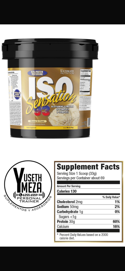 Ultímate Nutrion/ Iso Sensetion 93/ 69
servidas