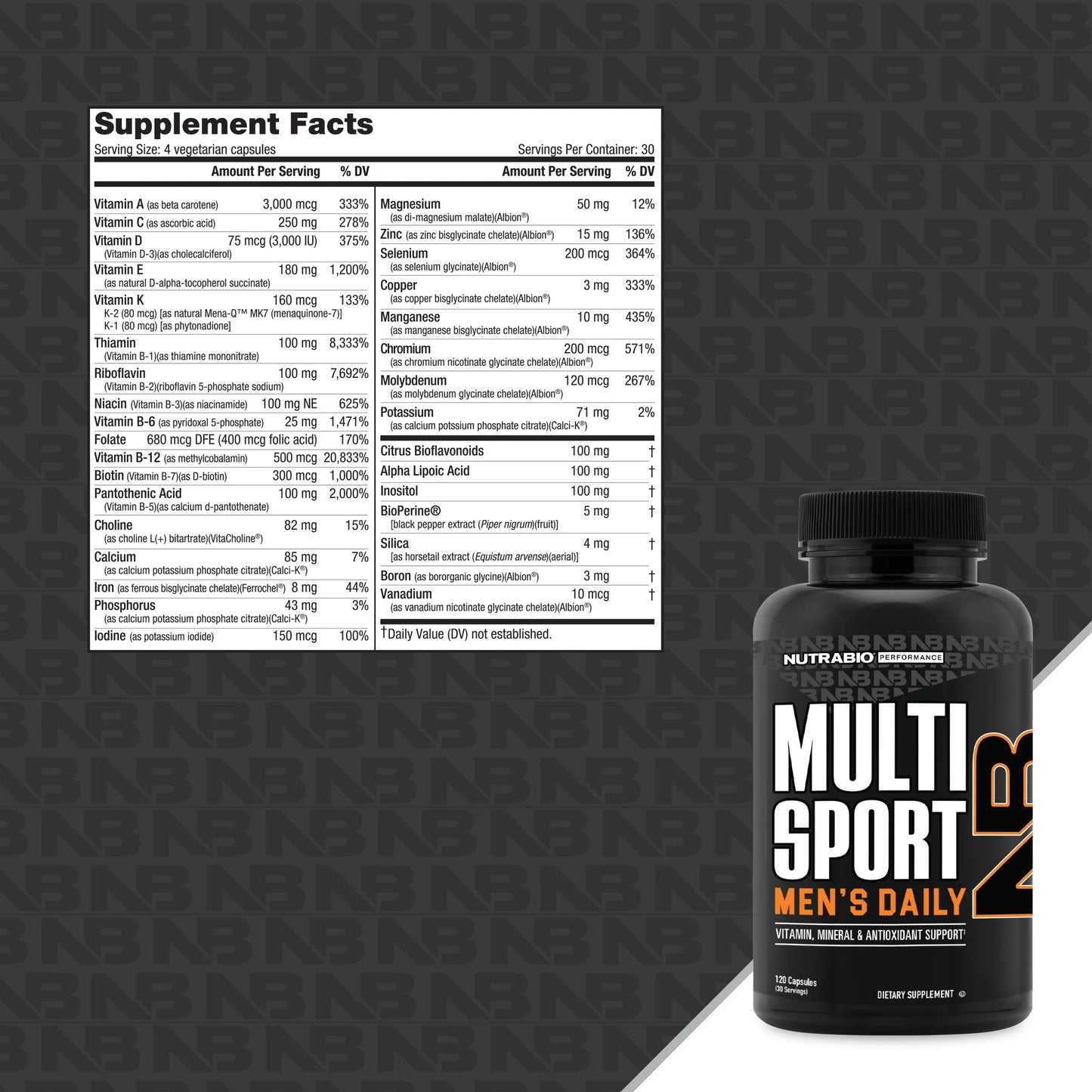 NUTRABIO MULTISPORT PARA HOMBRE / 120 CAPS