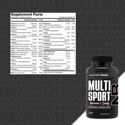 NUTRABIO MULTISPORT PARA MUJER / 120 CAPS