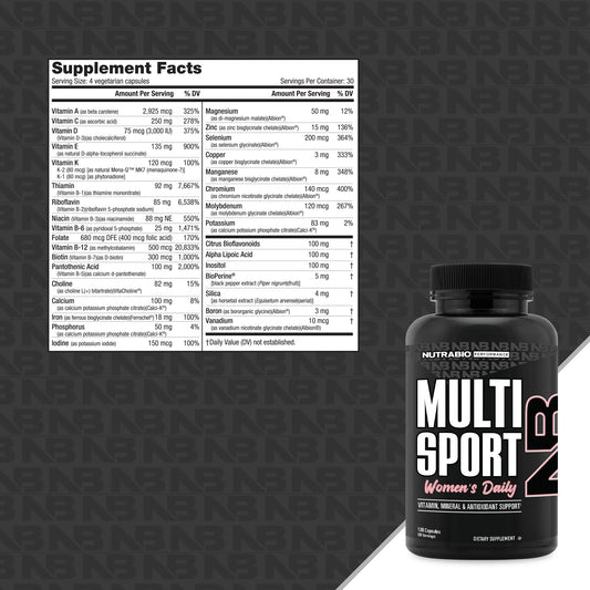 NUTRABIO MULTISPORT PARA MUJER / 120 CAPS