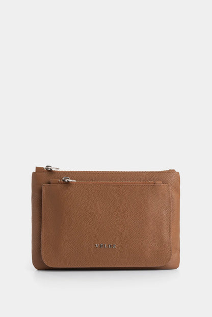 Cosmetiquera de cuero para mujer doble bolsillo – Modelo Arándano