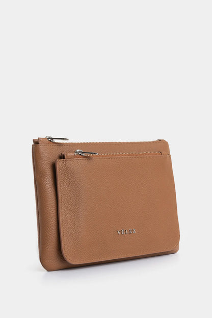 Cosmetiquera de cuero para mujer doble bolsillo – Modelo Arándano