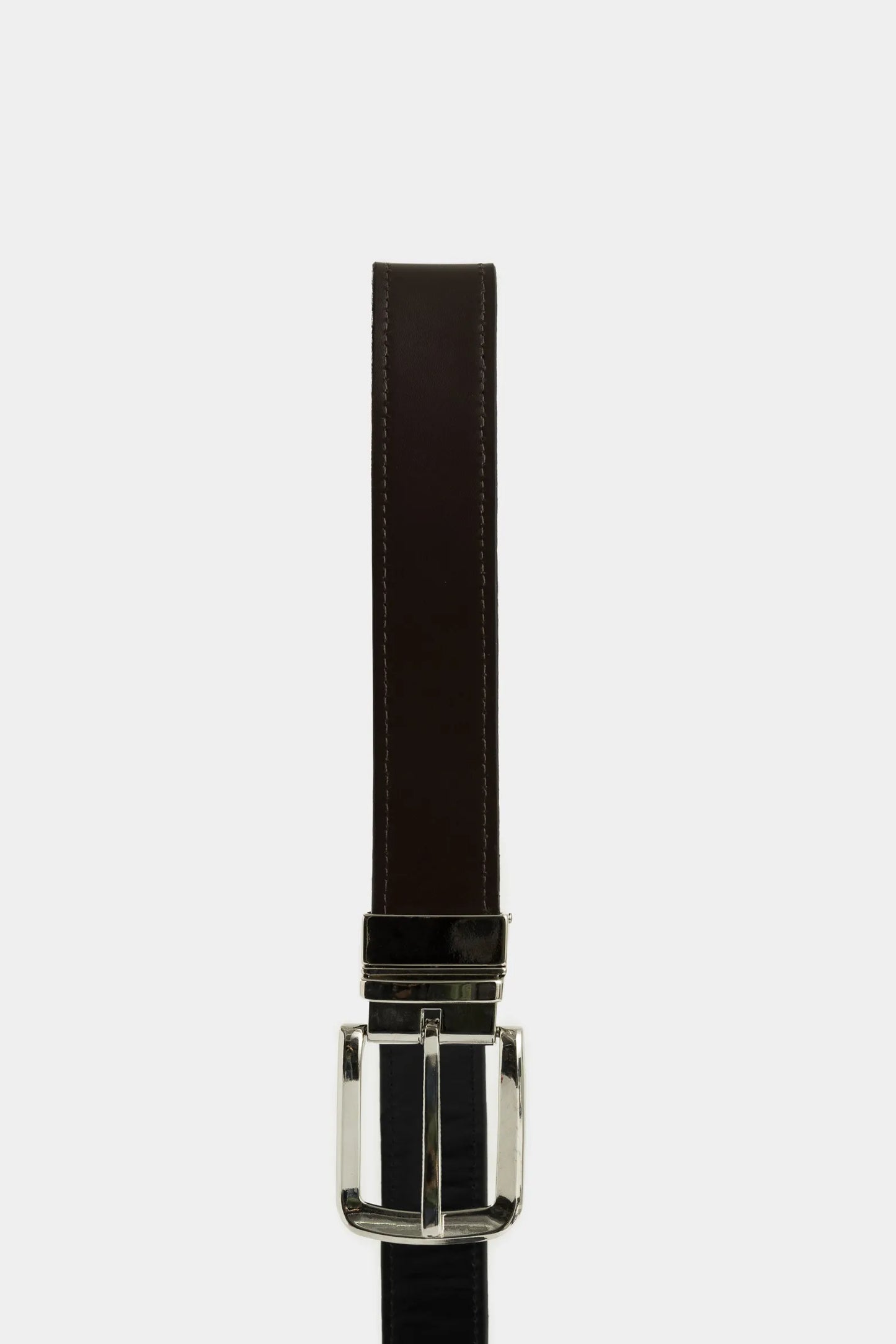 Cinturón doble faz austen de cuero para hombre costuras decorativas bordes