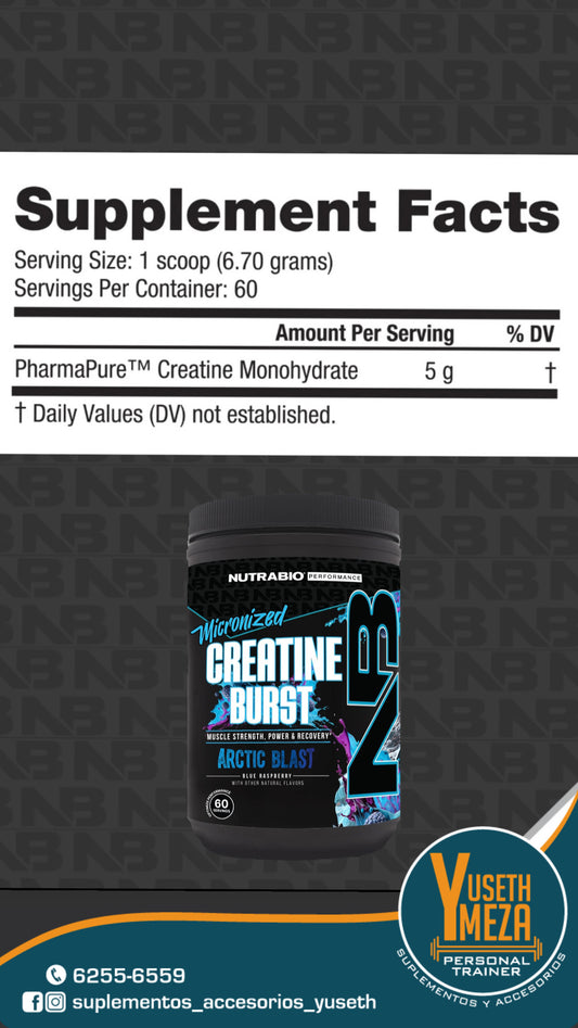 NUTRABIO CREATINA BURST ARCTIC BLAST 60 SERV