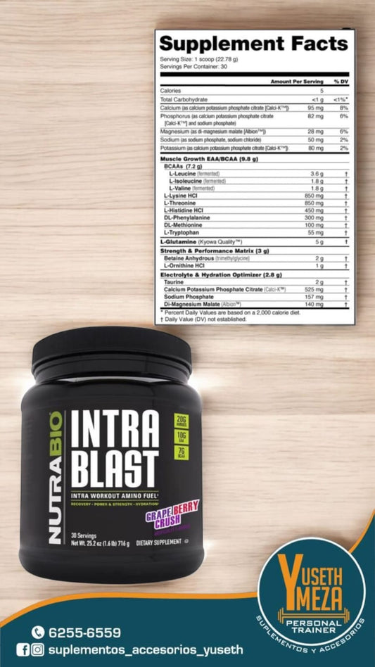 NUTRABIO INTRABLAST AMINO+EAA+BCAA / GRAPE BERRY / 30 SERV