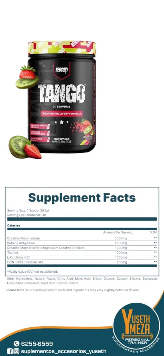 REDCON TANGO CREATINA / FRESA KIWI / 30 Servida / 13.1g Cada Servida.