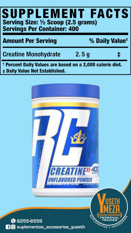 Creatina Monohidratada 200 servidas de 2.5g cada servida